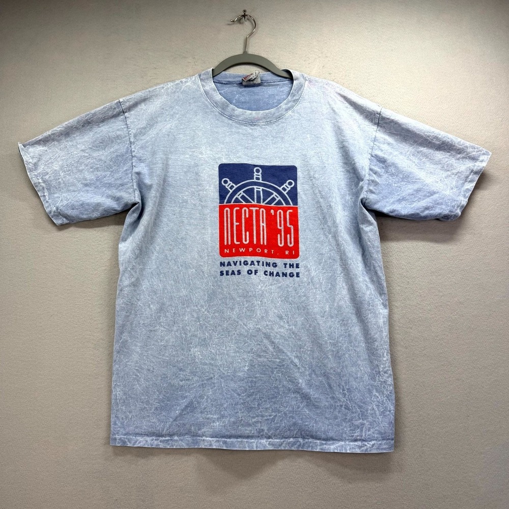 Vintage 1995 NECTA Event Newport Rhode Island Mens Blue Badger Single Stitch USA